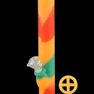 Durable Silicone Straight Tube Bong with Glass Bowl